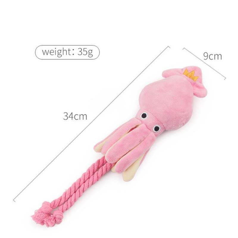Squid shape dog toy